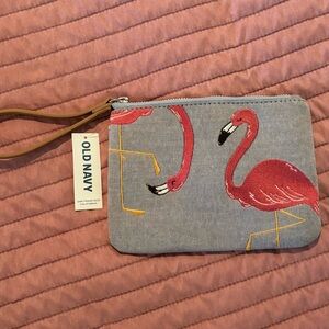 Old Navy Wristlet Flamingo Embroidered
